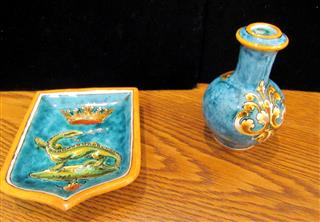 2 RARE ANTIQUE ULYSSES BLOIS E BALON CERAMIC COLLECTIBLES